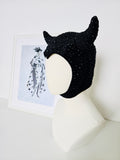 Devil Bonnet - Black Rhinestone