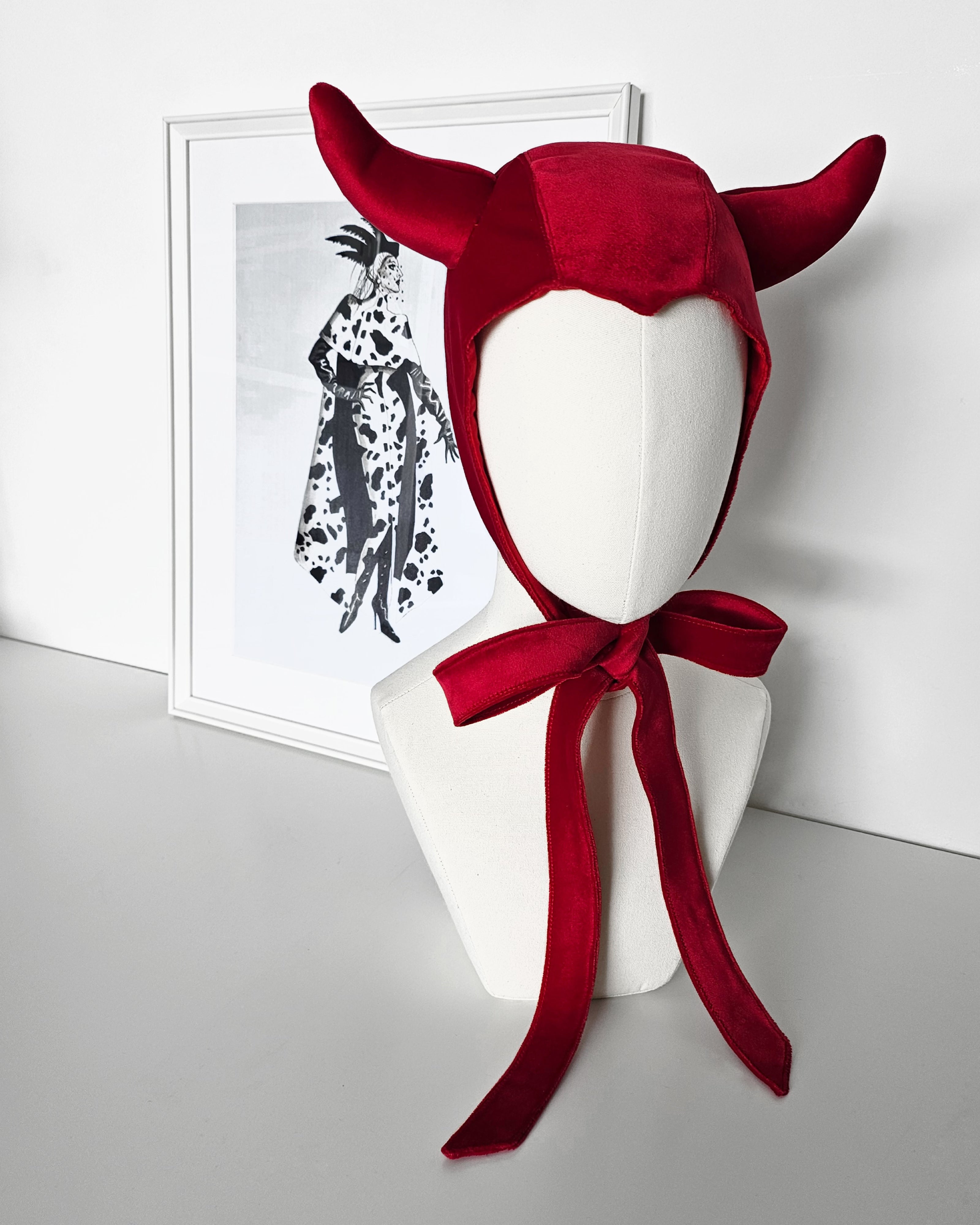 Devil Bonnet - Red Velvet